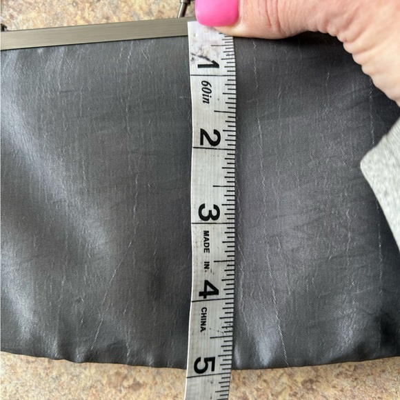 Silver gray glamorous hand/shoulder bag with lace and rhinestones - Picture 8 of 8